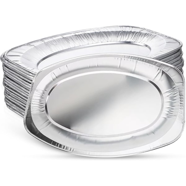 Serveringsfat för Party Mat - 10-pack - Stora Aluminiumfolieformar - 35x23cm / 14\" - Ugn- & Fryssäker Buffé Serveringsfat för Fester