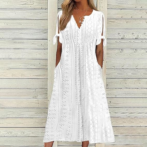 Boho-mekko naisille UK Vintage Kesäinen Löysä Lyhythihainen Rantamekko Naisten Boheemi Kukkaprintti Tunikamekko