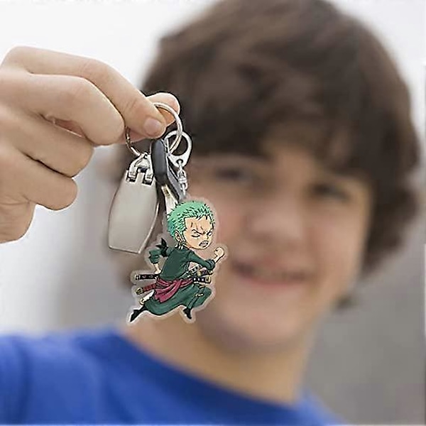 One Piece Kaksipuolinen Läpinäkyvä Avaimenperä Anime Oheistuote - Akryyliriipus - Sarjakuvukorut (8kpl)