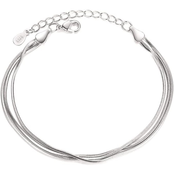 Glittrande silverarmband justerbar tjejersmycken