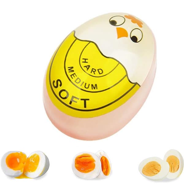 Egg Timer, Fargeskiftende Egg Timer, Enkel Eggkoking, Eggkoketimer, Eggkoker, Timer, Gult Egg