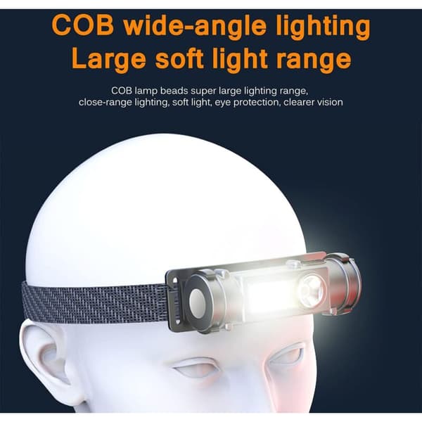 LED Hodelykt, USB Oppladbar Hodelykt 850 Lumen Frontlys IPX4 Vanntett Lampe