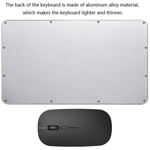 Ladattava Bluetooth-näppäimistö ja hiiri -yhdistelmä, erittäin ohut kannettava kompakti langaton hiirisetti Android Windows -tabletille, puhelimelle, iPadille ja iOS-laitteille black