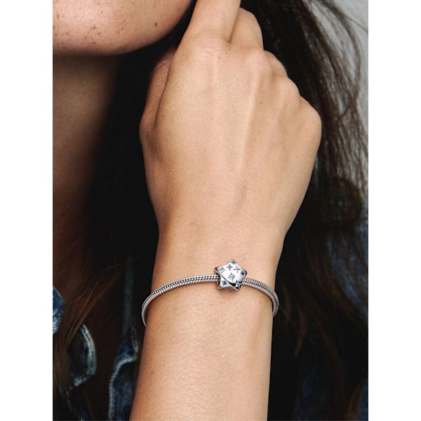 - Dristig glitrende stjerne-charm - Sterling sølv