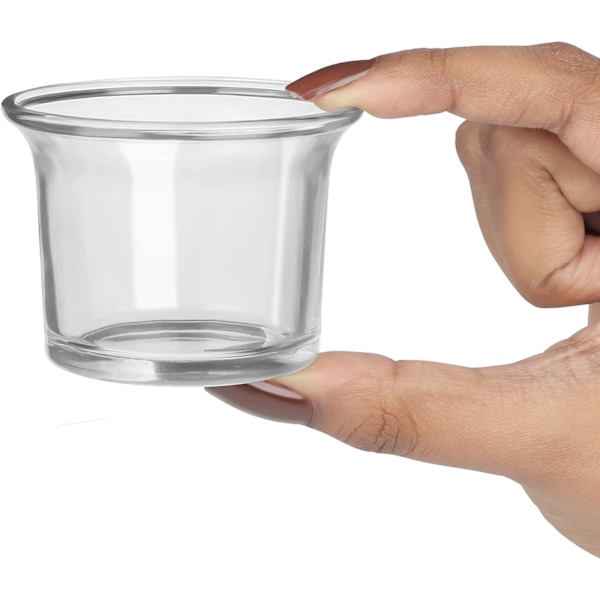 Glasljusstakar (12-pack) - Värmeljushållare/Votivljusstake Set - Glas Värmeljushållare för Bröllop & Fester