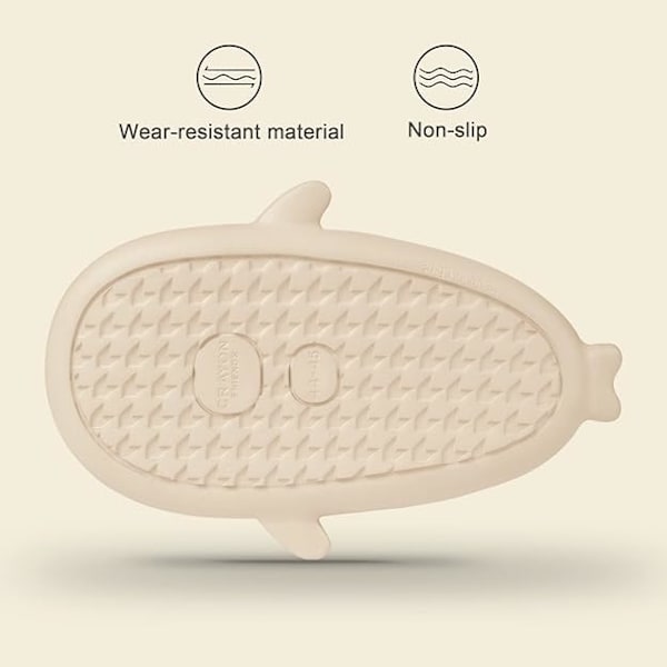 Hajtofflor för pojkar och flickor, Shark Flip Flops för män och kvinnor, Shark Slippers, Bekväma halkfria pool-hajsandaler med tjock sula för sommaren Beige 40/41