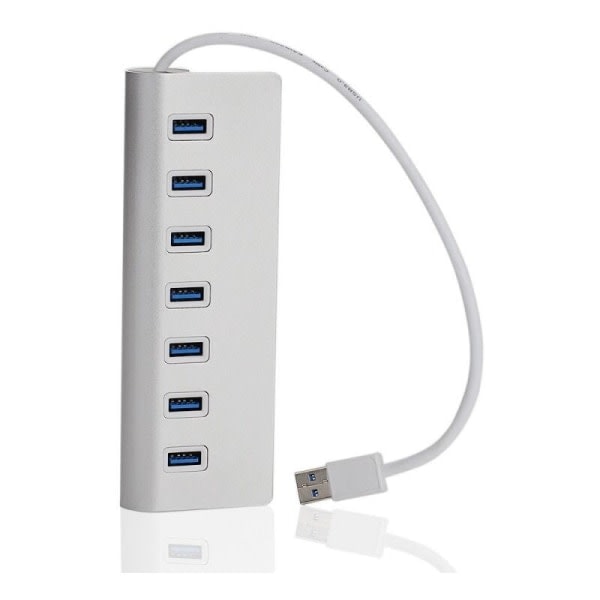 Alumiininen USB 3.0 -keskitin, 7 Super Speed ​​USB 3.0 -dataporttia, yhteensopivuus