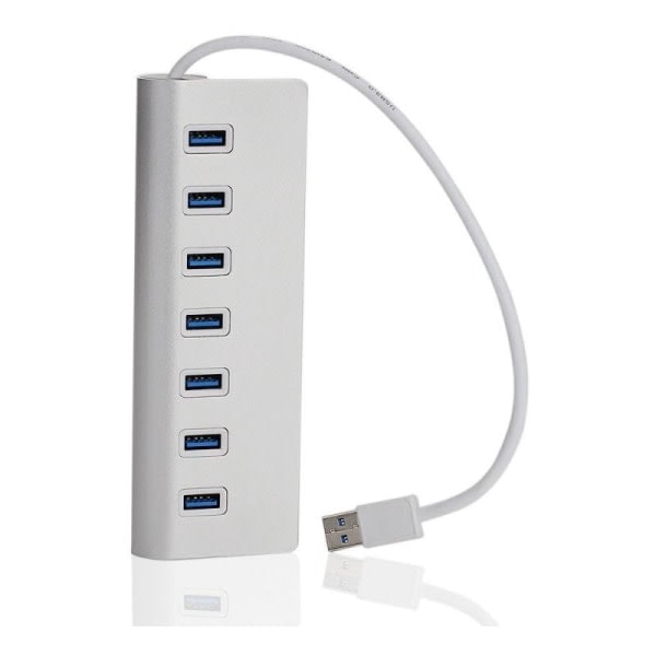 Aluminium USB 3.0-hubb, 7 Super Speed ​​USB 3.0-dataportar, kompatibilitet