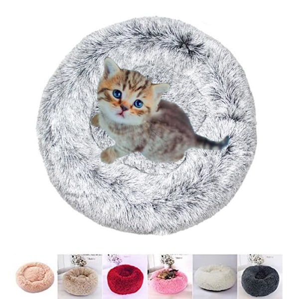 Kæledyrspude - Uspecificeret - Rund - 50 cm - Gradient Grå - Komfortabel og Blød Gray gradient color Style 1