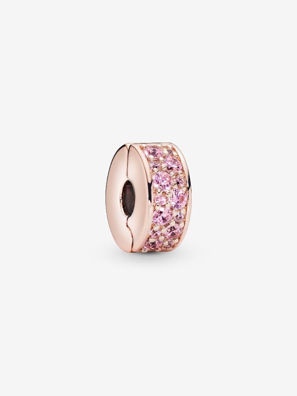 - Pink Pavé Clip Charm - 14k rosaguld plating