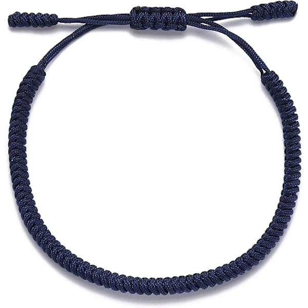 Handgjort Armband + Buddhistisk Gåva! för Kvinnor, Män, Tonåringar. Justerbar Storlek! Vänskapsgåva. Handgjort Repvävt Chakra Armband Blue