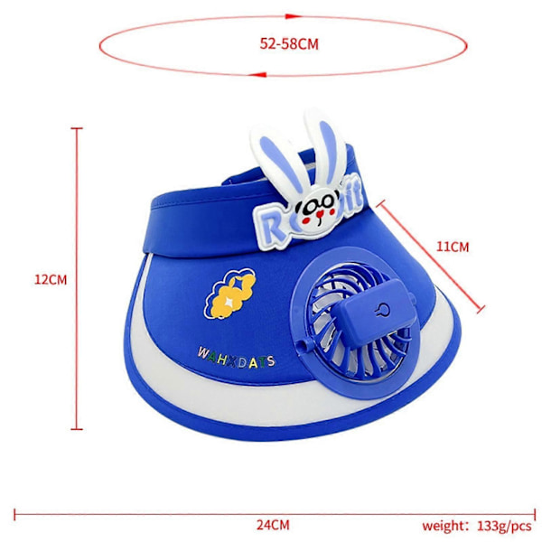 Solskärm Keps med Fläkt USB-driven Solhatt Inbyggd Fläkt för Flickor Pojkar Barn Strand Rosa Dark Blue M