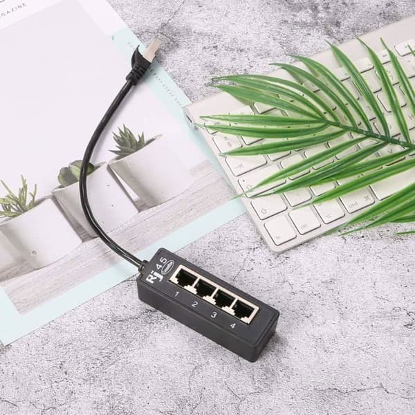 RJ45 Ethernet Splitterkabel, RJ45 1 han til 4 hun Ethernet LAN/Netværkskabeladapter