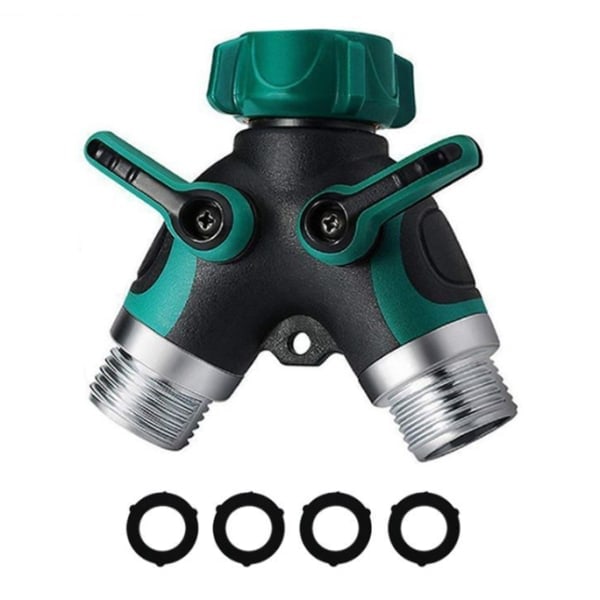2-vejs Slangesplitter, Haveslange Splitter, 3/4\" og 1/2\" 2-vejs Di