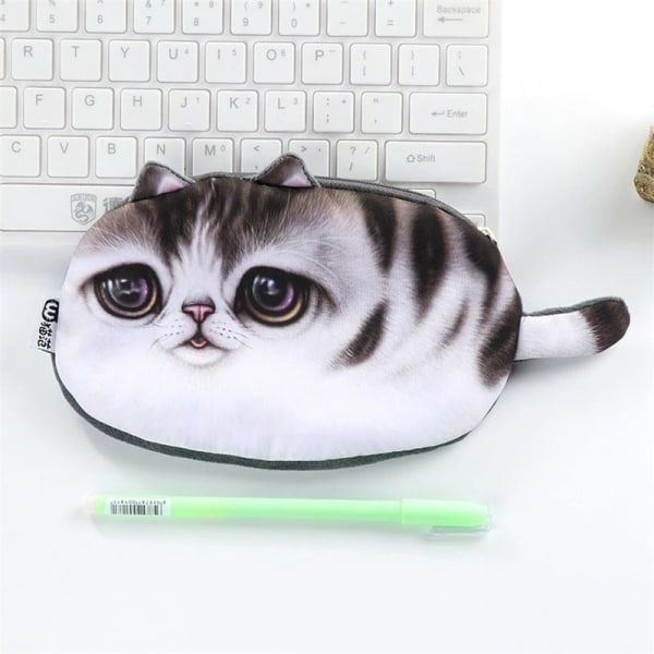 Case Novelty katt Skolartiklar Stationery Present Skola Söt pennfodral C