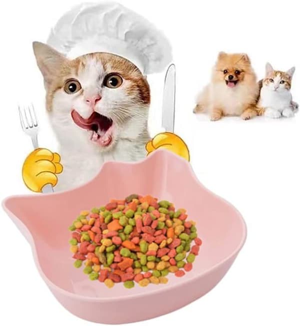 Kattmatskålar, 3 delar, halkfria, mångsidiga, plast