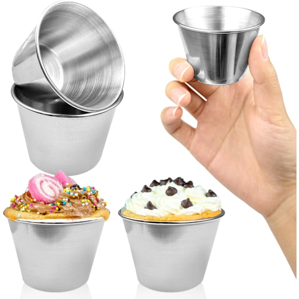 20 stk. sauceskåle, skål i rustfrit stål, små stabelbare dyppeskåle, sojasovsskåle, dyppeskåle, små skåle, salatdressinger, snacks (60 ml)