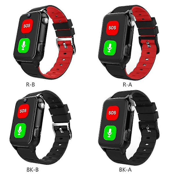 Älykello GPS-seurannalla - Rannekello Seniorille Älykkäällä Ääniohjauksella ja Kaatumishälytyksellä with camera Red