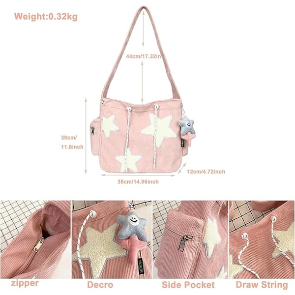 Naisten vakosametti olkalaukku, söpö suuri crossbody-laukku kouluun, toimistoon, töihin, matkustamiseen, ostoksille Green