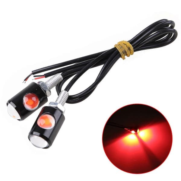 12V Mini Motorcykel LED Nummerpladelygte Motorcykel LED Baglygte Nummerlys Hvid White