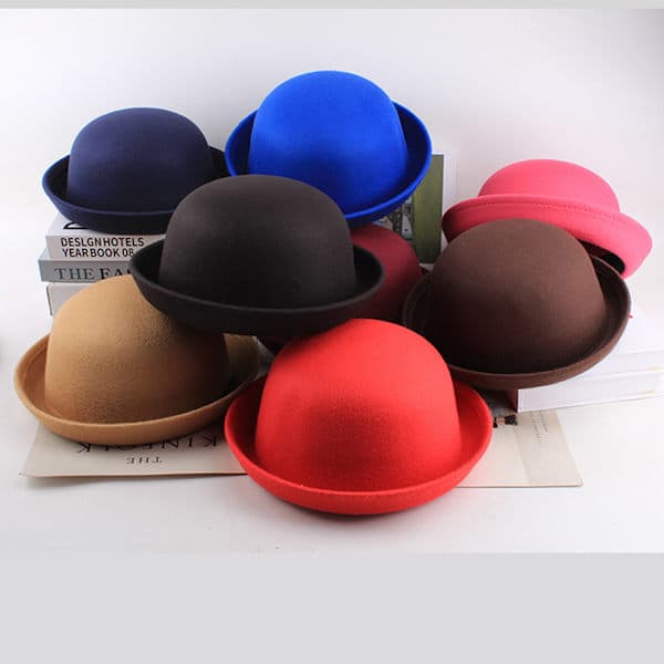 Elegant Voksen Solid Hatt Rull Opp Brett Panama Bowlerhatt Bøttehatt Kamel Camel