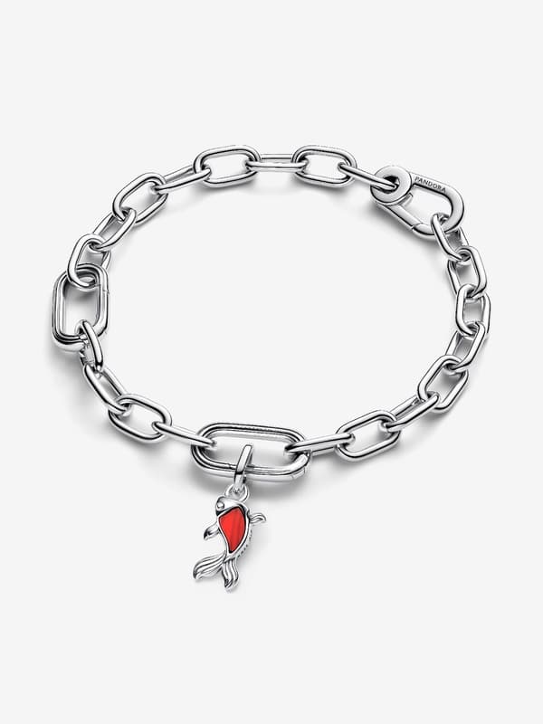 - Punainen Murano-lasi Koi-kala Mini Dangle -koru - Sterlinghopea