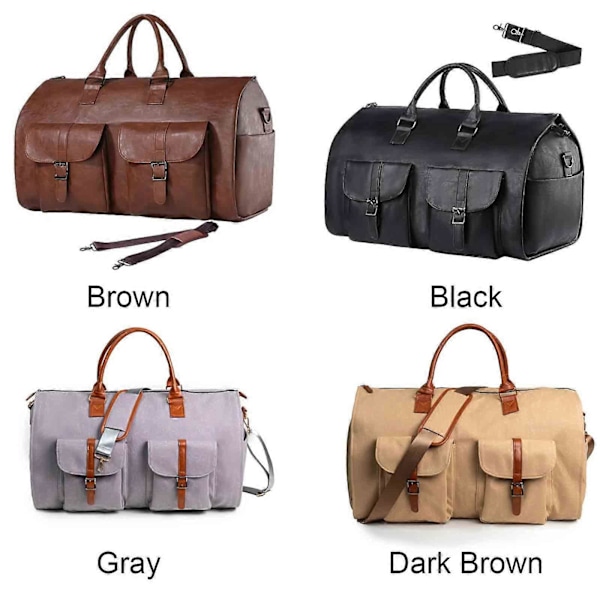 Rullekufferter til rejser, konvertibel duffel-kuffert med hjul, 100% splinterny Gray
