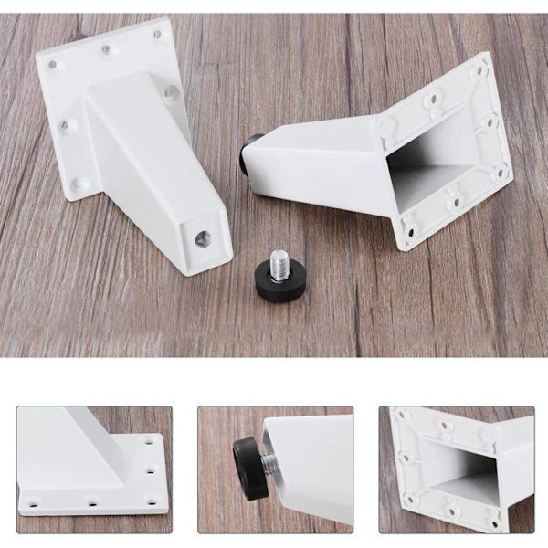 4 stk. møbelben, skrå møbelben i aluminium, udskiftning af sofaben, hvid, 80 mm