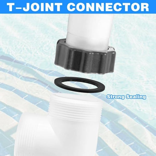Poolslangeforbindelse, T-samling poolslangeadapter, 1,5 tommer poolslangeforbindelse