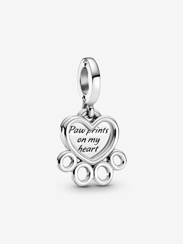 - Hjerter & Poteaftryk Dingle Charm - Sterling sølv