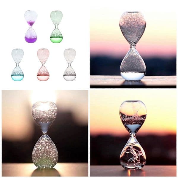 Glas Flytande Rörelser Sandtimer Flödande Bubbla Timglas Sandglas Timer för Studenter Lärare och Kontor[D] Ljusrosa