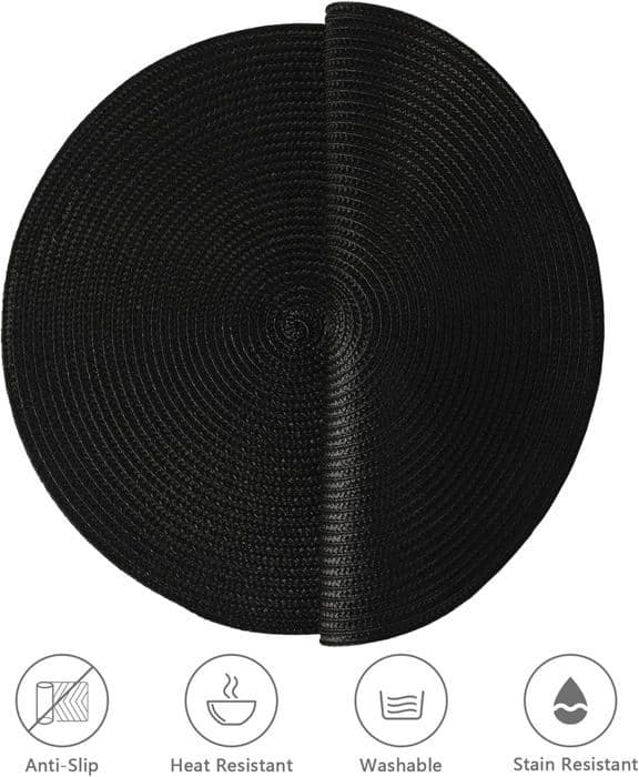Runde spisebrikker, sett med 6, varmebestandige