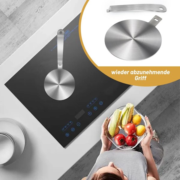 Induktionsadapter 14 cm, induktionsplatta för mokabryggare och stekpannor på induktionshällar