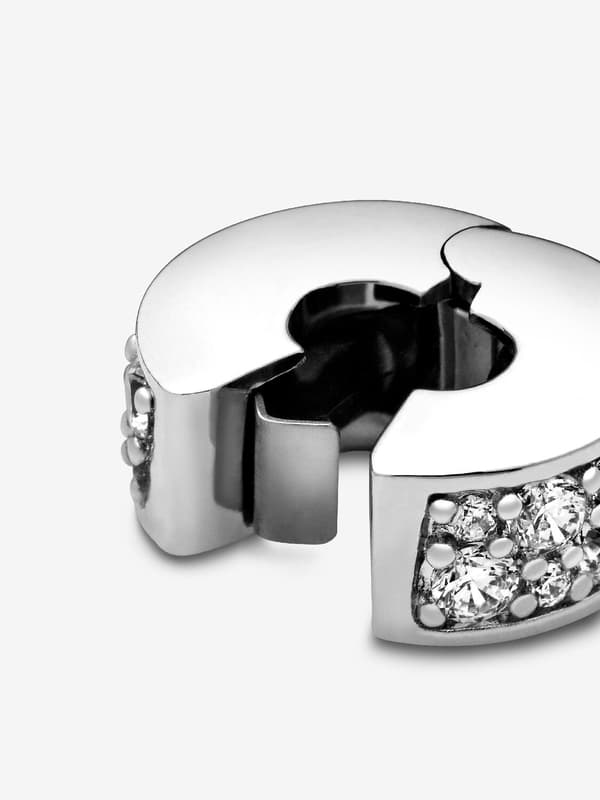 - Klar Pavé Clip Charm - Sterlingsølv