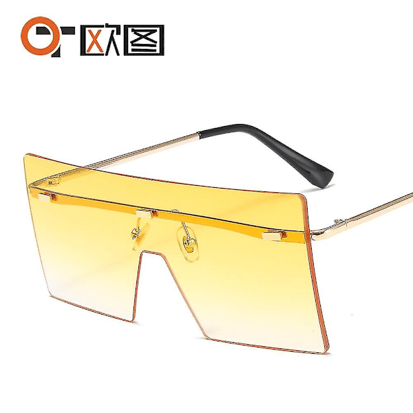 Kehyksettömät aurinkolasit - kappale Neliönmuotoiset Lar-aurinkolasit Muodikkaat aurinkolasit C7 gold frame