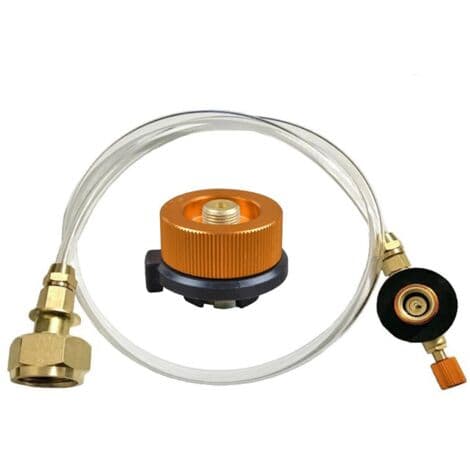 Gaspatronadapter til udendørs gaskomfurer - Til camping og camping - Dyseadapter til LPG, flad cylinder, flaskeadapter