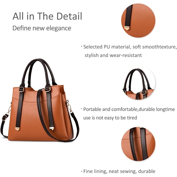 Damehåndtasker, Elegant Tote Bag med Top-Håndtag, Skuldertaske, Patent Læder Håndtaske, Arbejdstaske til Damer Naranja oscuro
