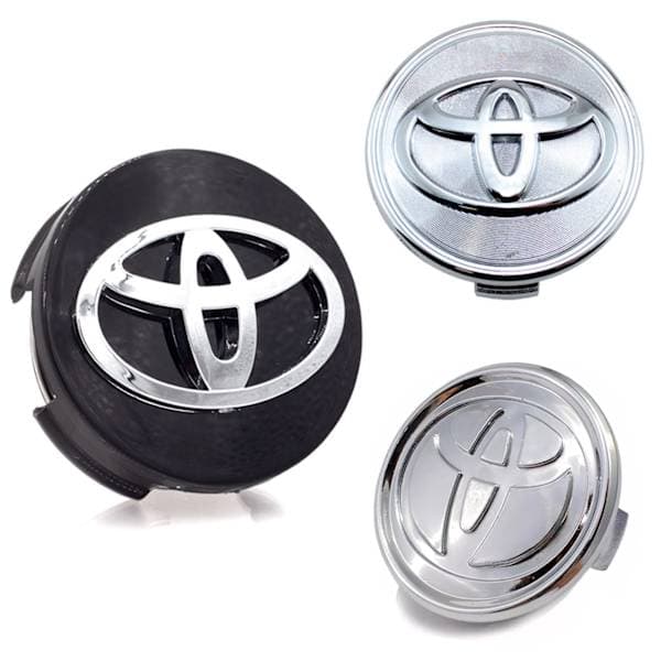 4-pak - Toyota Centerkapsler / Fælgemblem - B Sølv 62mm - Sølv (mat) Silver 62mm - Silver (matt)
