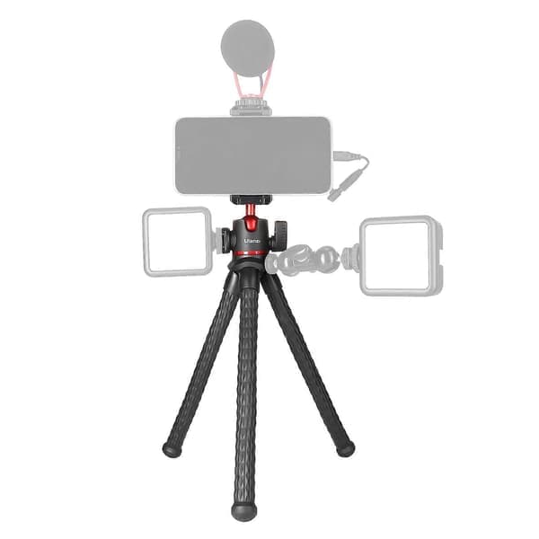 ULANZI MT-33 Multifunktionelt Fleksibelt Mini Blæksprutte Stativ med Hot Shoe Mount 360° Roterbart Panoramahoved Quick Release Plade Maks. 2KG Bæreevne
