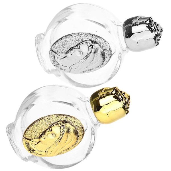 2 stk. Glas Flaske til Velsignet Vand Kirke Flasker til Velsignet Vand Tomme Beholdere til Velsignet Vand