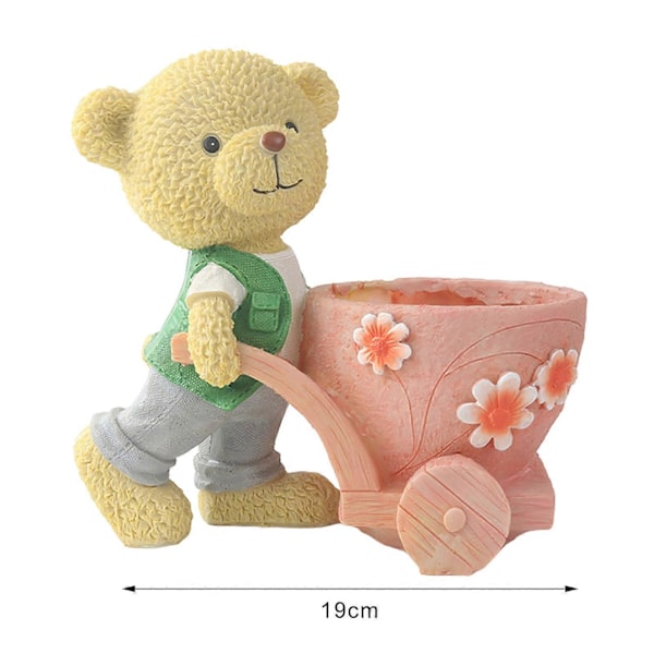 Plantepotte Ornament Tegneserie Dyr Sukkulent Blomsterpotte med Drænhul Resin Fade-resistent Stueplante Potte til Kaktus Bonsai Jikaix C