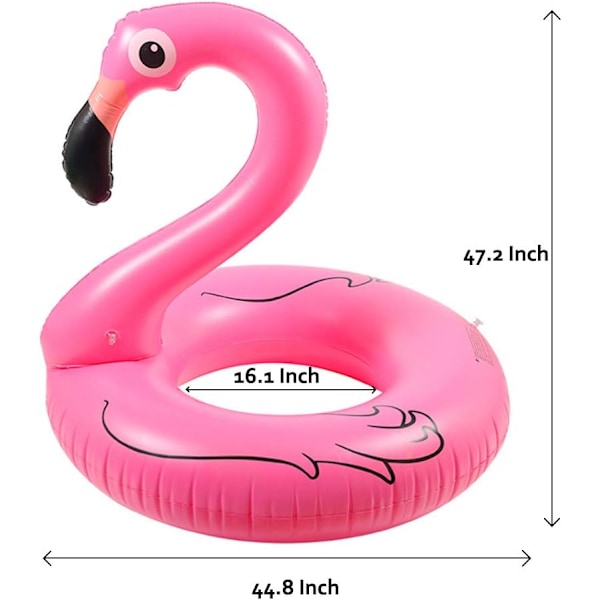 Rosa Flamingo Uppblåsbar Flamingo Pool för Vuxna Ca. 105cm Utomhus Party Strandflotte Leksak Fantastisk Uppblåsbar Ring Flyt för Både Vuxna och Barn