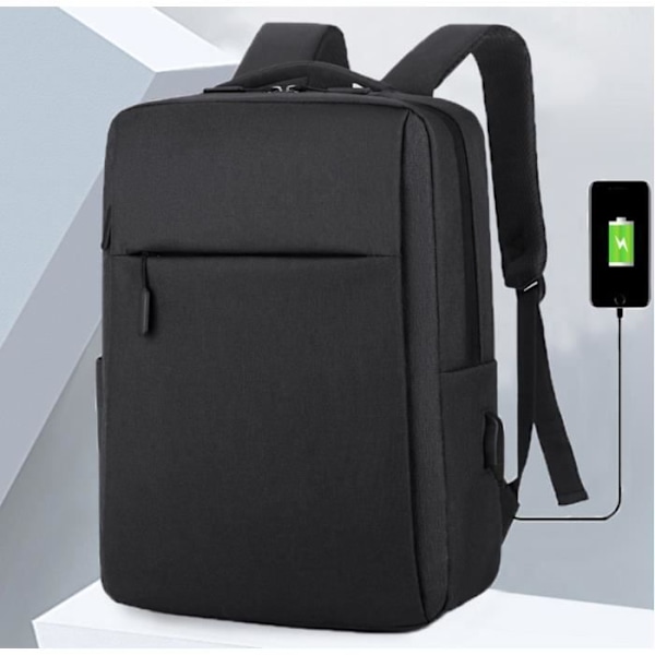 15,6'' Laptop Rygsæk med USB Oplader Sort