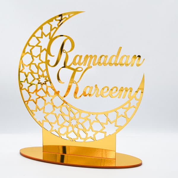EID Mubarak prydnad Guld Måne Slott Bordsdekoration A2 A4 A4