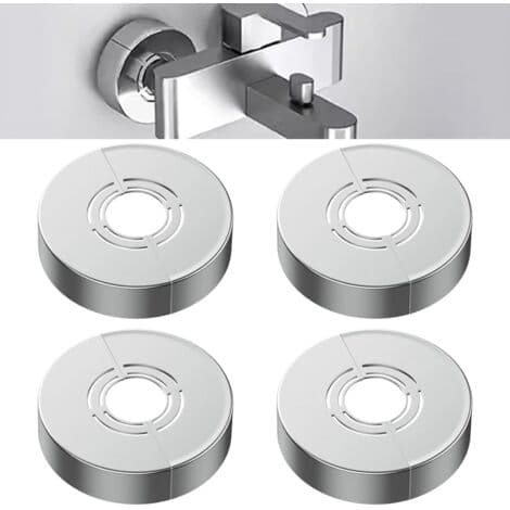Radiatorrørsdæksel – Sæt med 4 dekorative rosetter 20/25/33 mm – Højkvalitets ABS-materiale – Nem, værktøjsfri installation