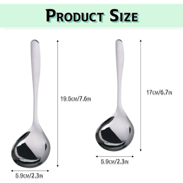 suppesleiv 304 rustfritt stål sleiv 【2 stk – 17/19,5 cm】