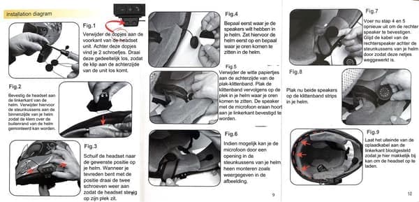 ING Motorcykelhjelm Headset Bluetooth, Med Mikrofon til Hjelm, Vandtæt, Universal Pasform