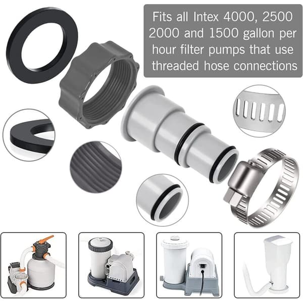 Poolslangadapter 32 38, 2 stycken Intex Pooladapter 32 38, 38mm Pooladapter, Intex Poolslangkoppling, Poolpumpsslangadapter.