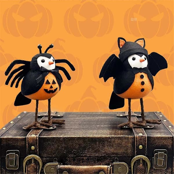 Halloweenfåglar 2 st stående prydnader