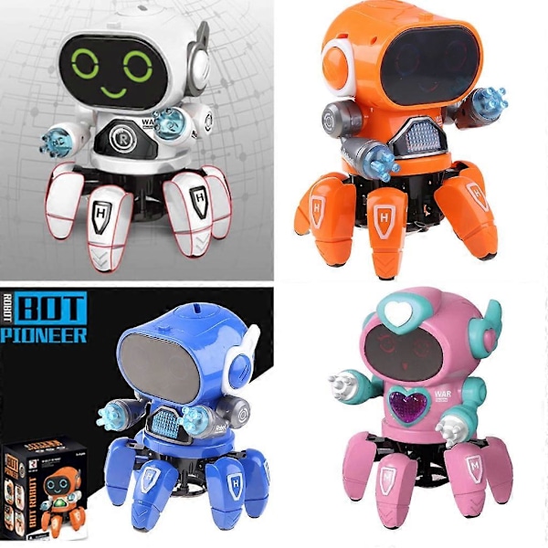 Elektronisk Robot Legetøj Syngende Musik Robot med Musikalske og Farverige Lys